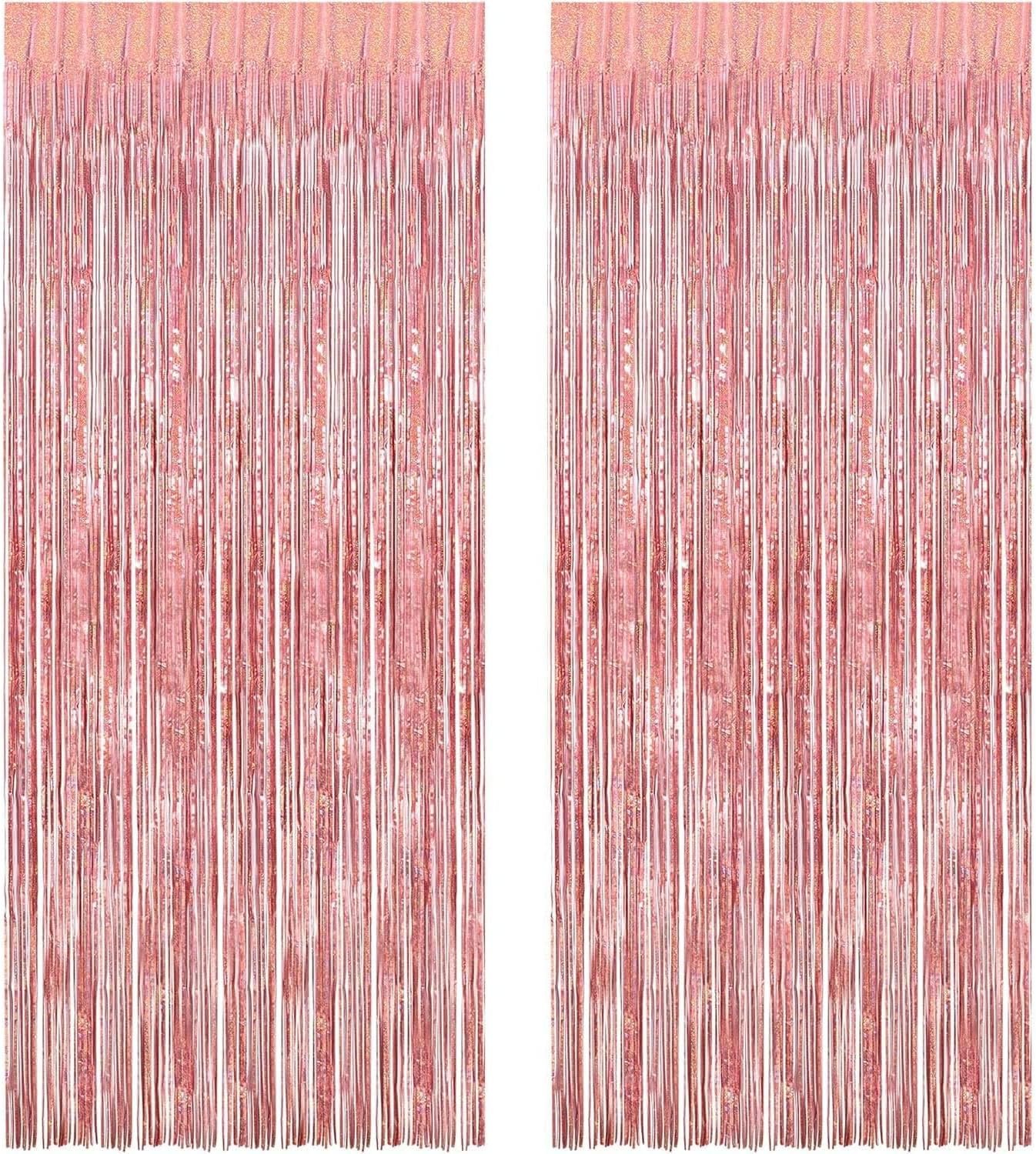 Rose gold foil fringe curtain tinsel backdrop