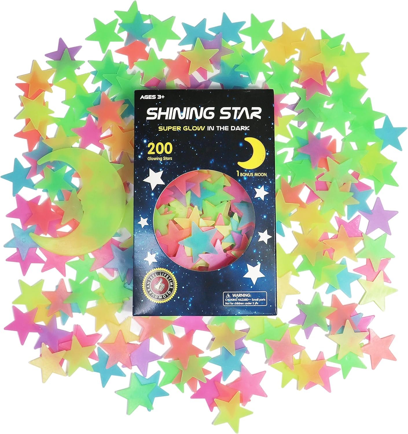 Glow in the dark stars and moon wall stickers