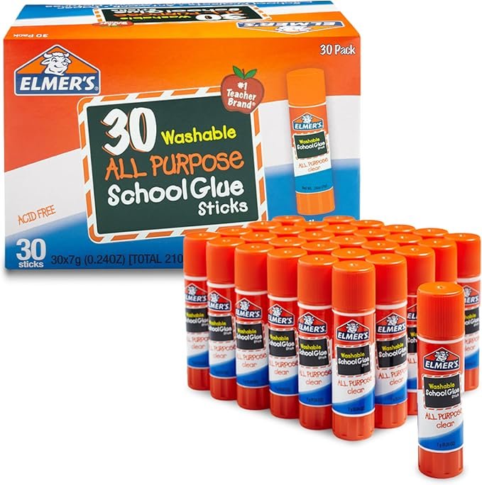 Elmer's washable school glue sticks, 30 pack