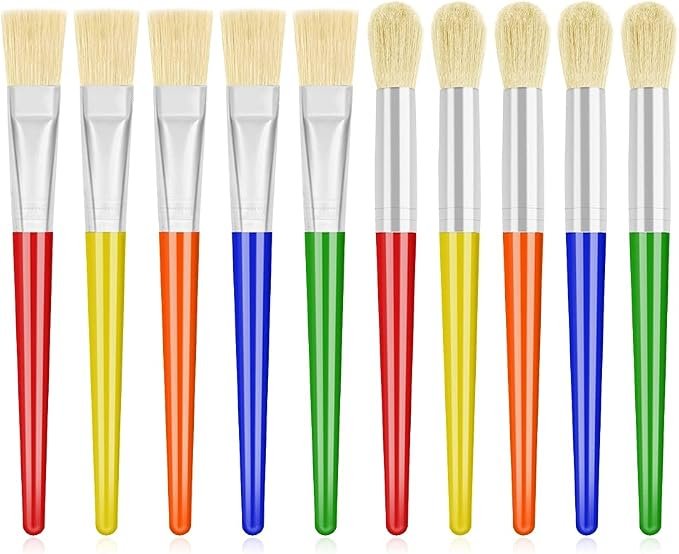 Kids paint brush set, 10 assorted brushes