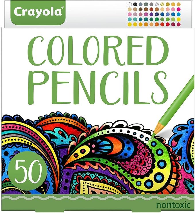 Crayola colored pencils, 50 assorted colors