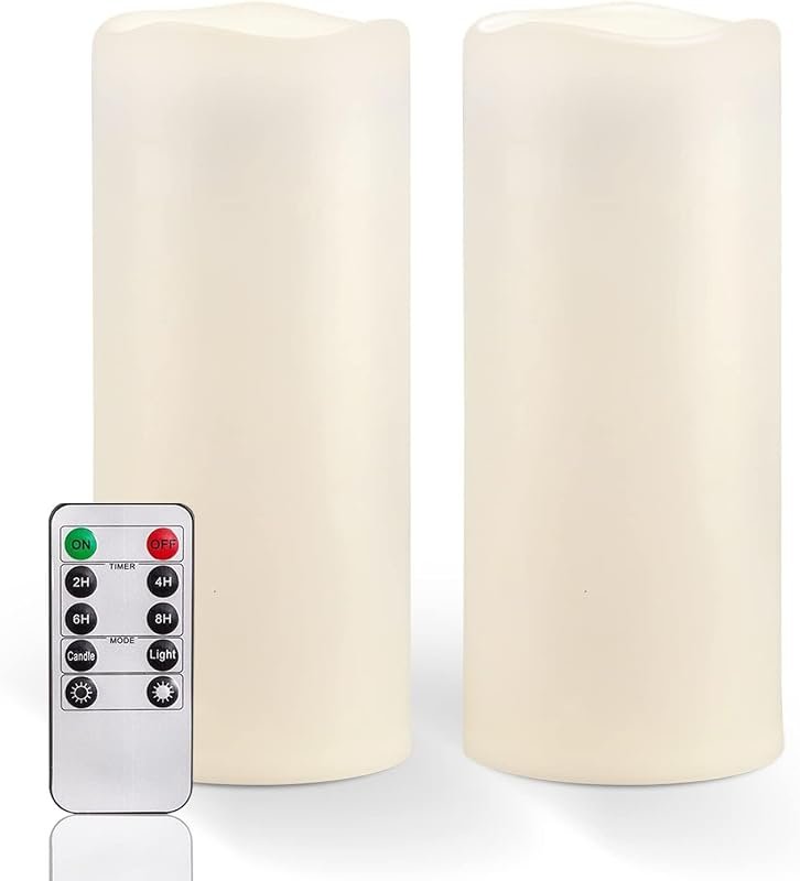 Homemory outdoor flameless LED pillar candles with remote