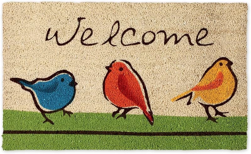 DII natural coir fiber welcome doormat