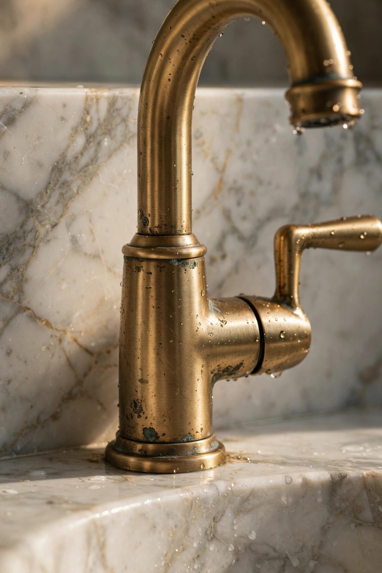 Brushed Brass Details in european contemporary kitchen
