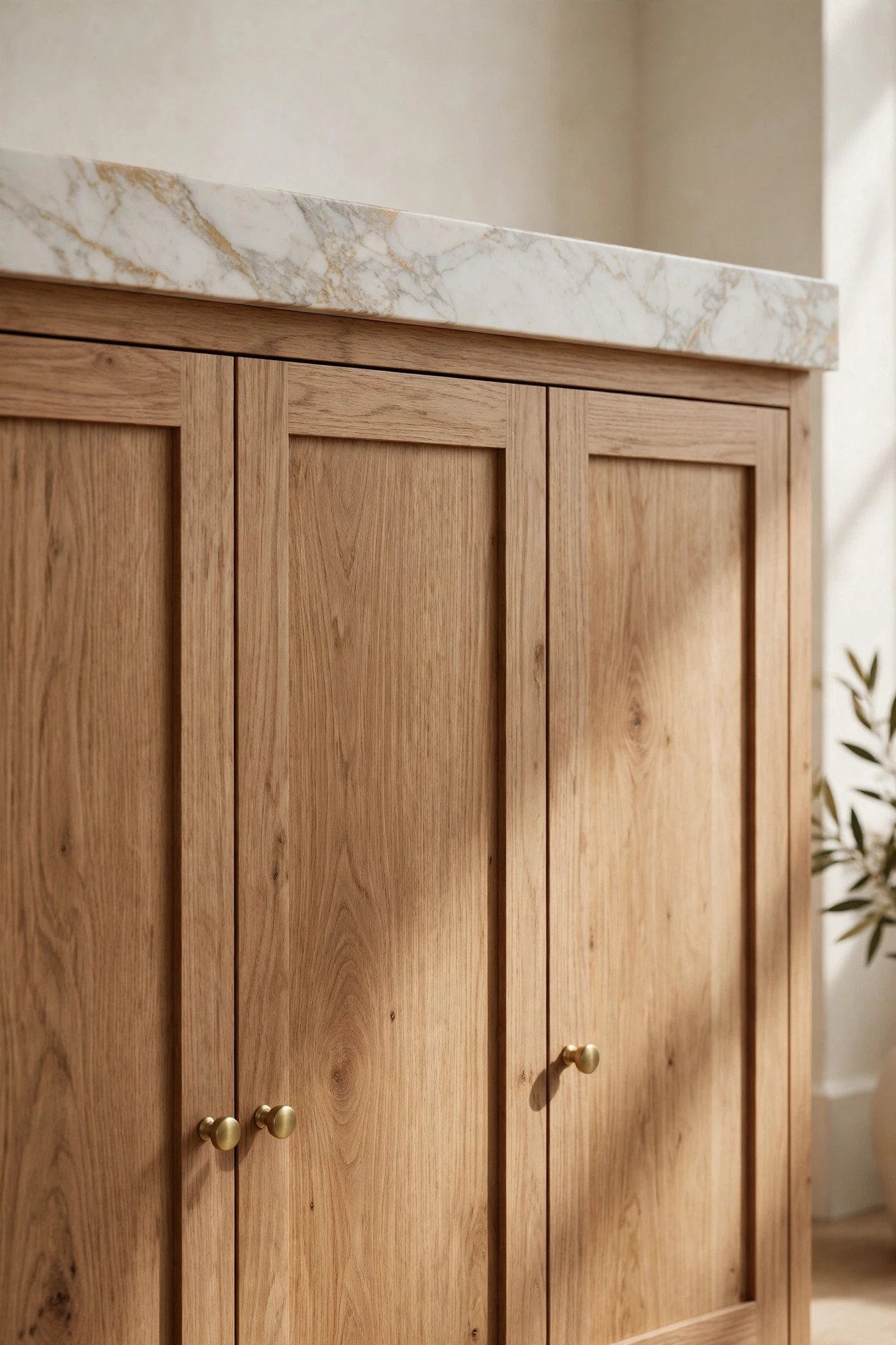 Warm Oak Cabinetry in european contemporary kitchen