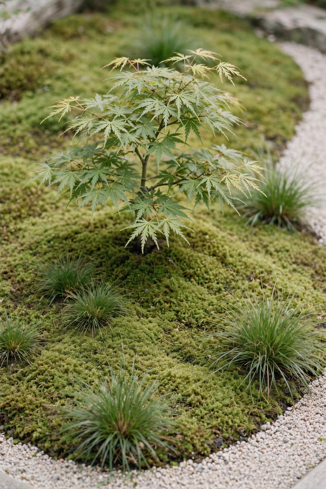 Greenery with Restraint in zen gardens outdoor