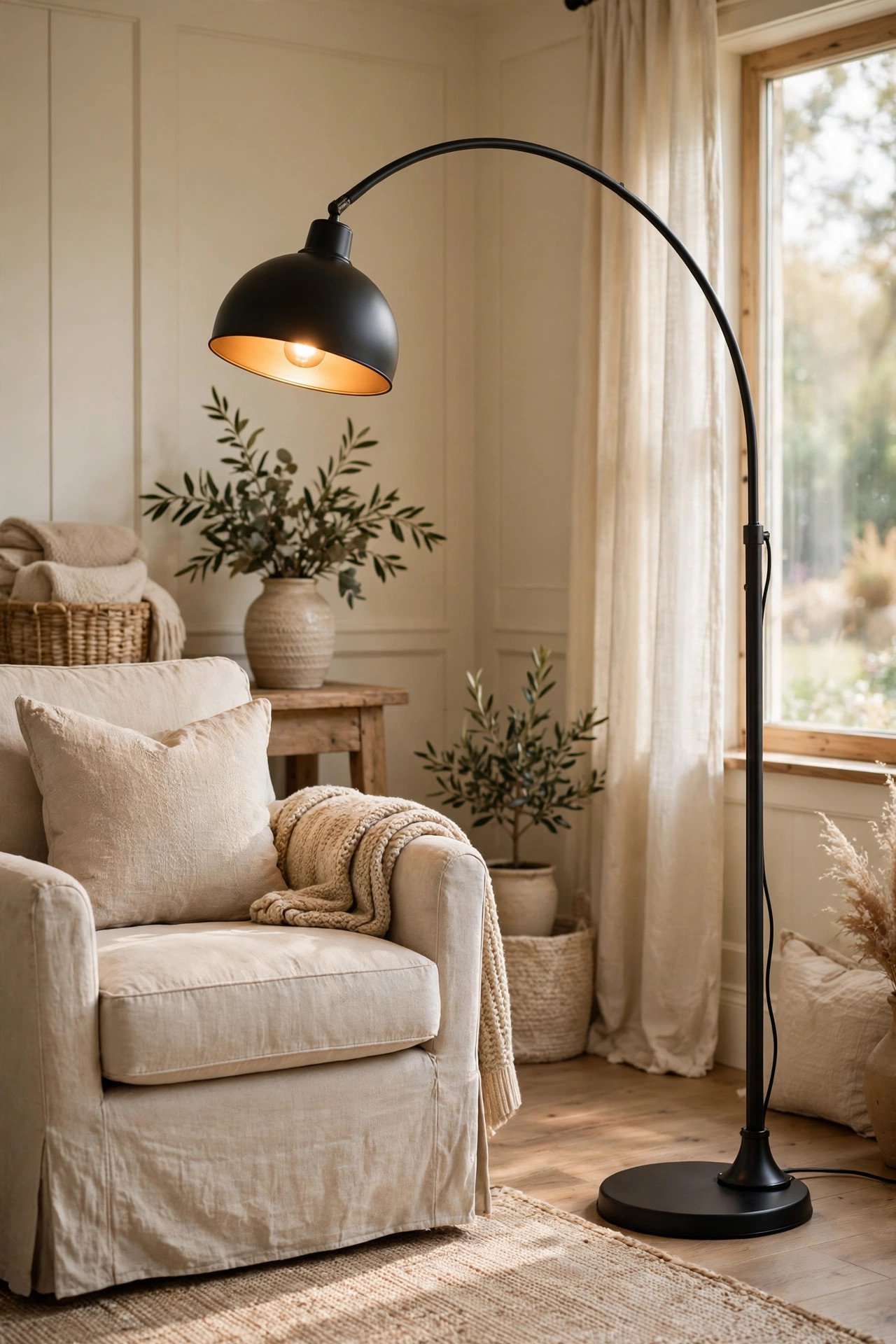 Black Iron in Simple Shapes in modern farmhouse living room