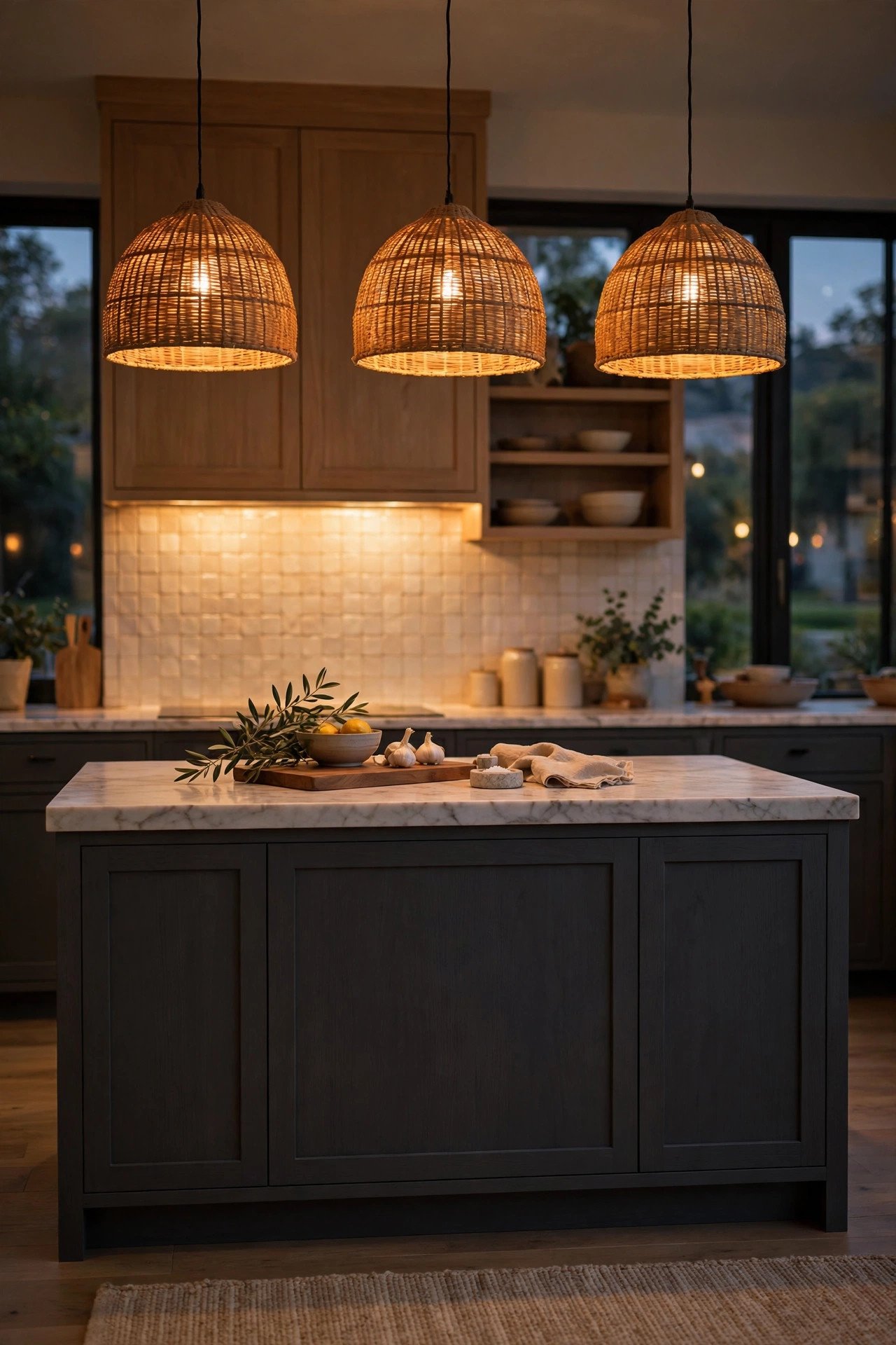 Layered Light in Warm Tones in soft contrast kitchen