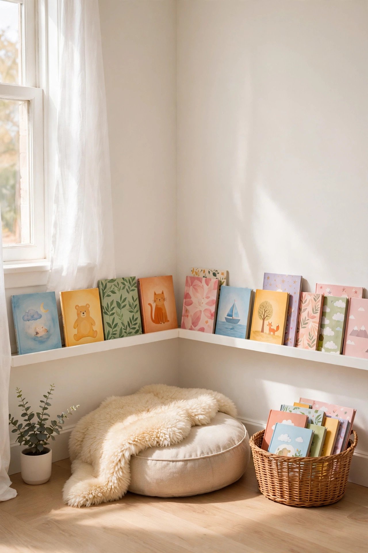 A Cozy Reading Nook in scandi-boho nursery
