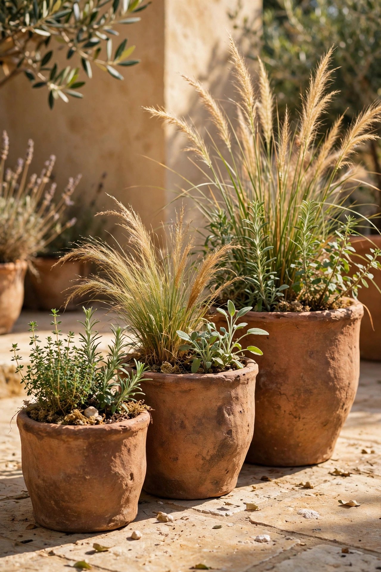 Terracotta and Clay Planters in earth tones outdoor