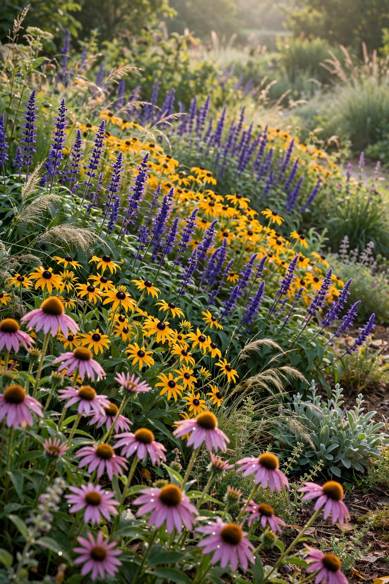 Naturalistic Planting Drifts in soft scape outdoor