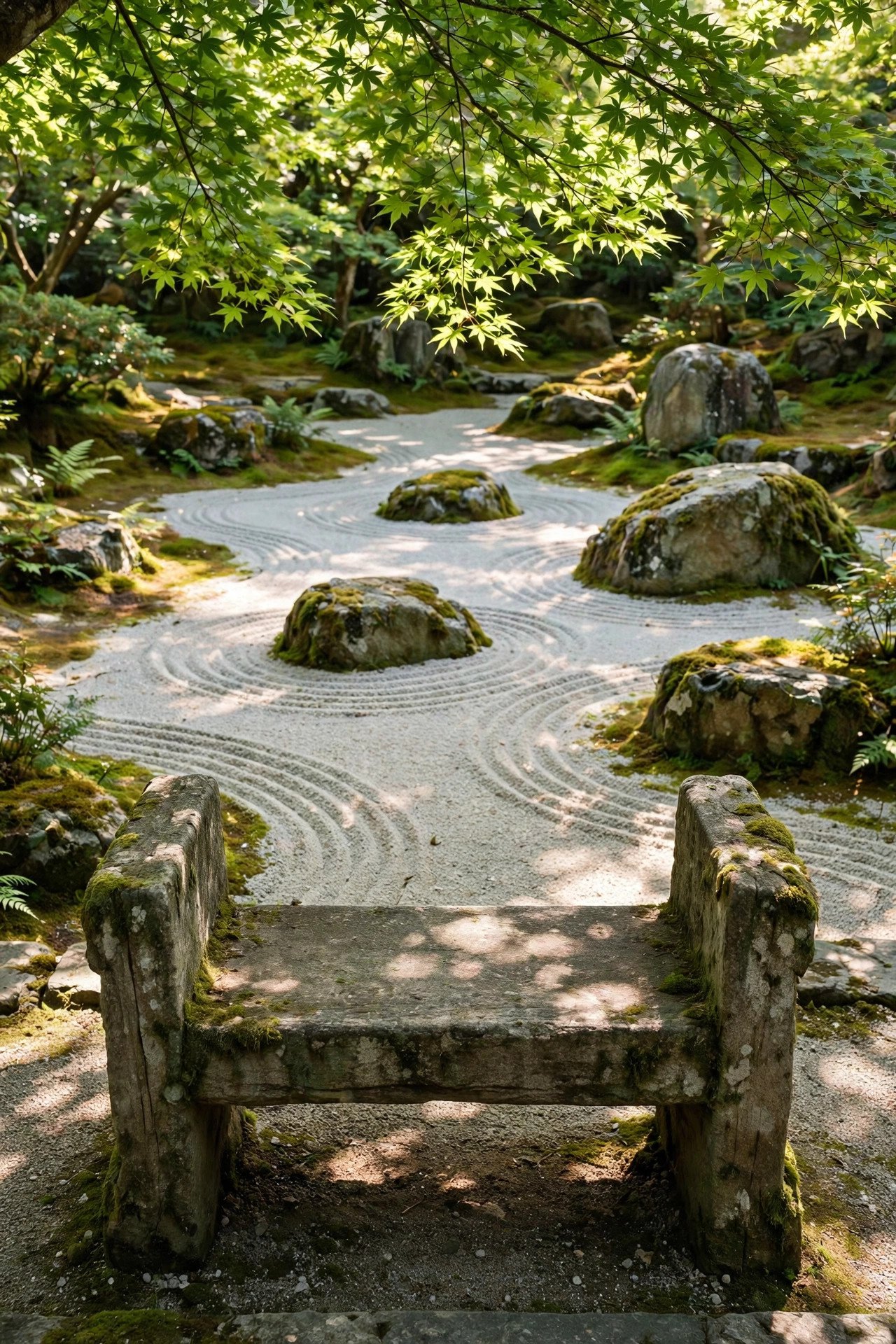 One Place to Sit in zen gardens outdoor