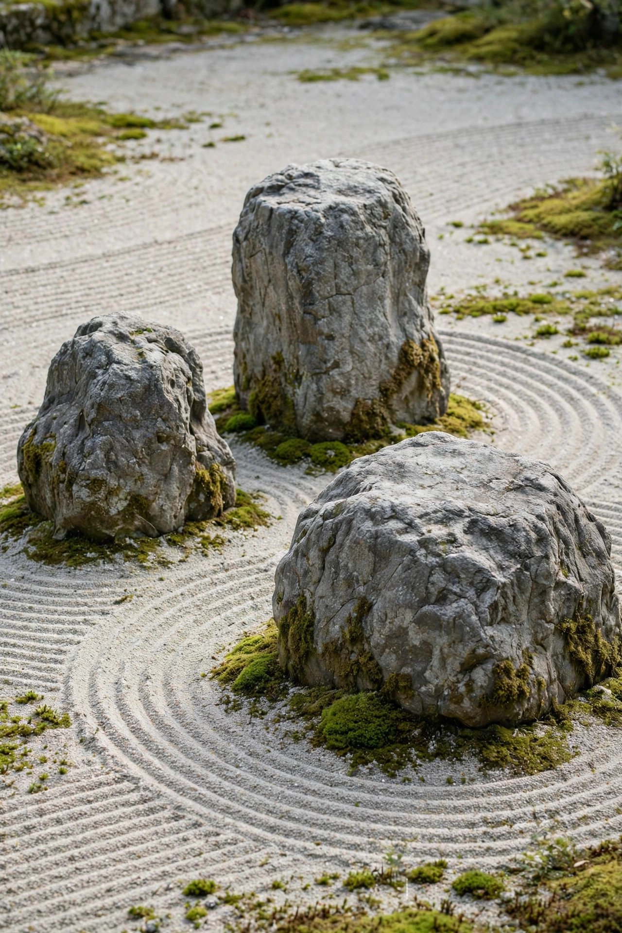 Stones with Presence in zen gardens outdoor