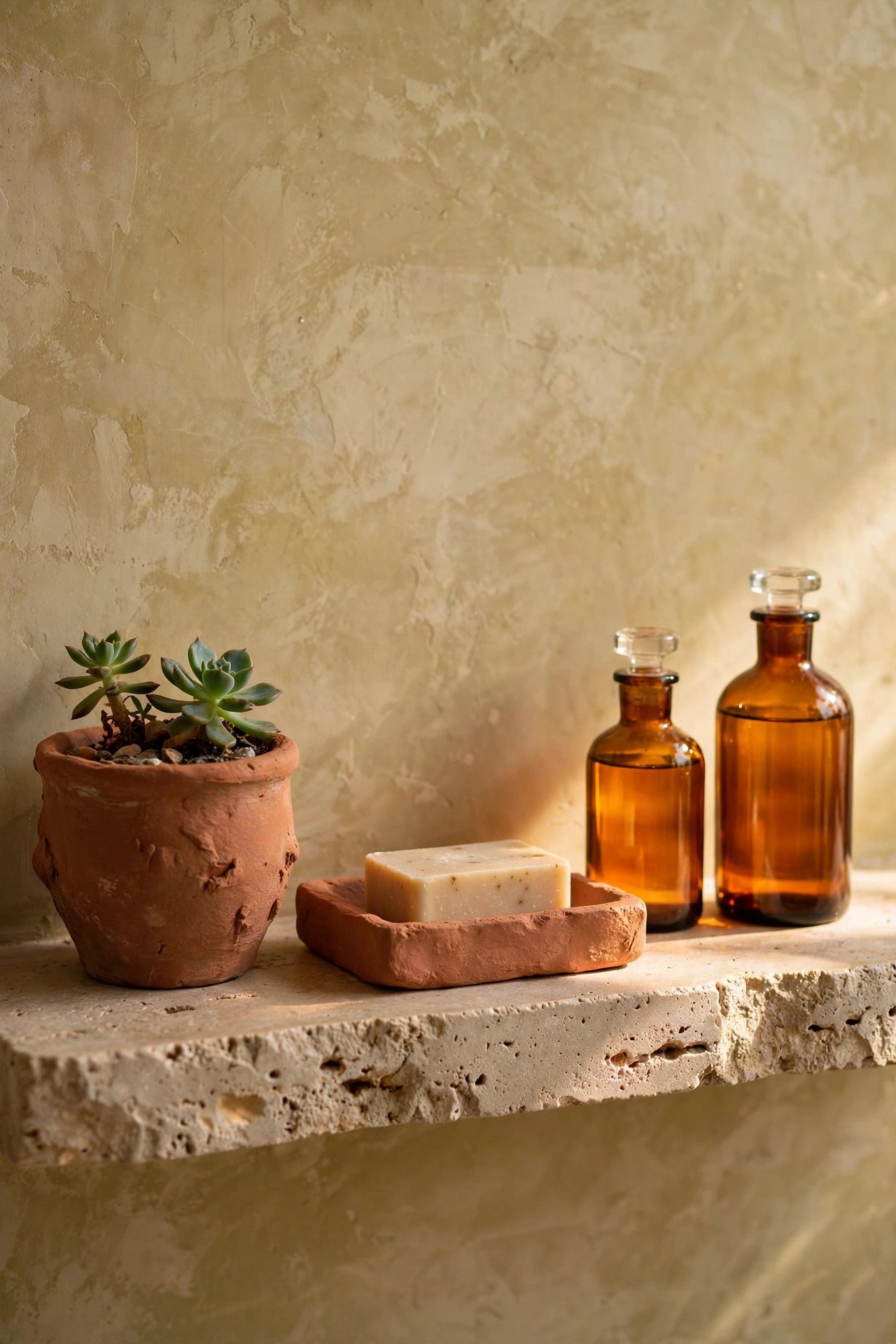 Terracotta Accents in desert modern bathroom
