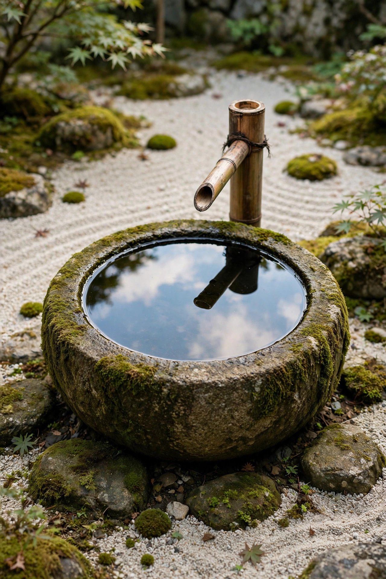 Water, Still and Slow in zen gardens outdoor