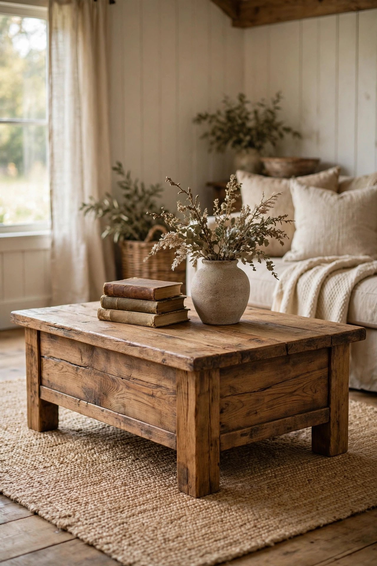 Wood with a Story in Its Grain in modern farmhouse living room
