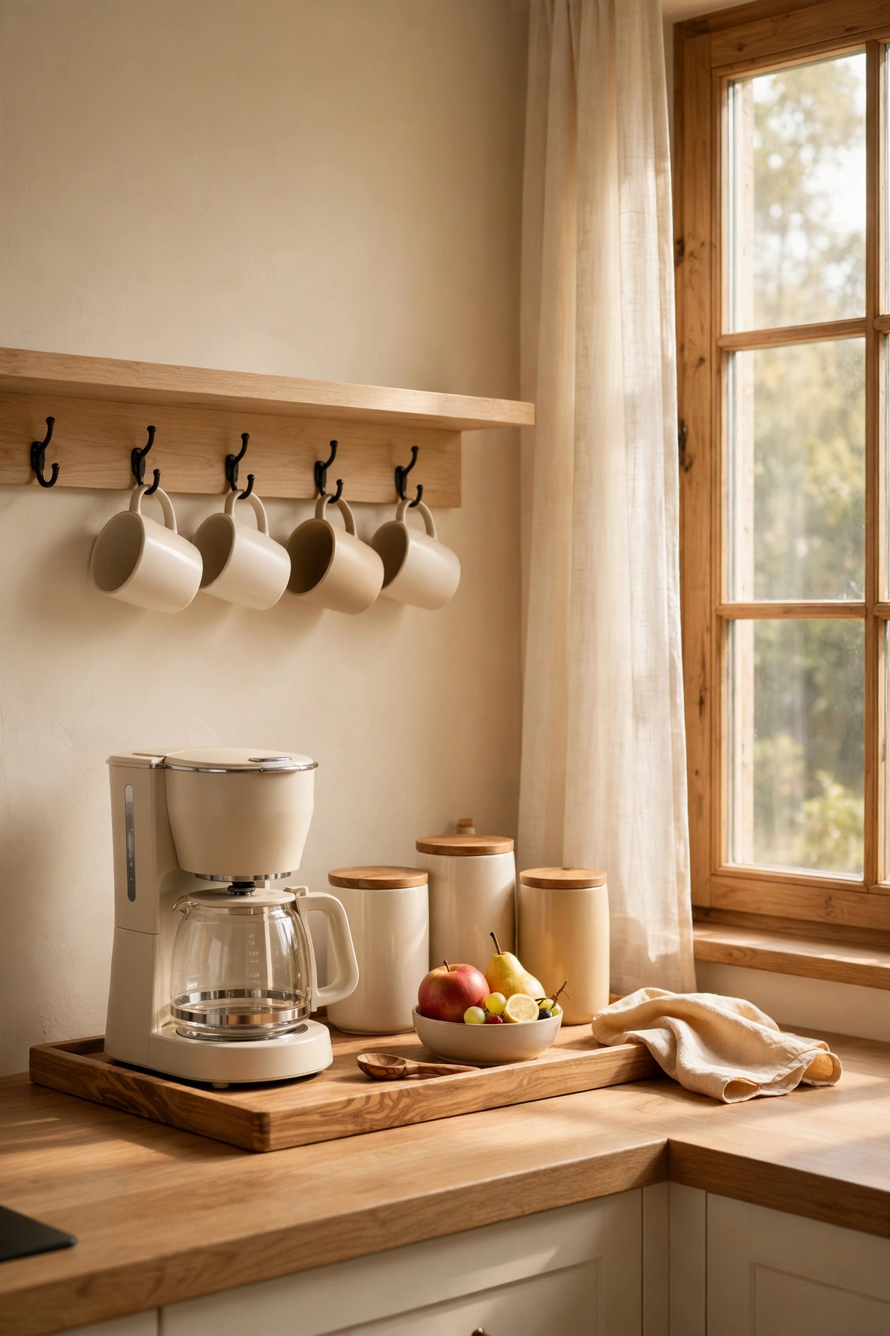 Grab and go breakfast zone in a pantry with cereal, oatmeal, and fruit cups
