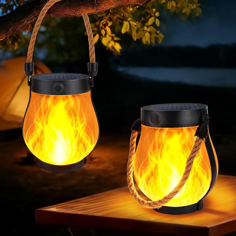Toodour solar lanterns with flickering flame glow
