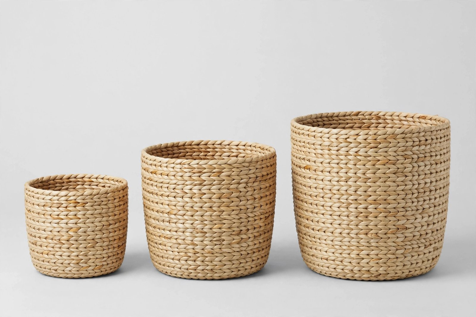 Yesland Shelf Baskets with Lid Set of 3, Handwoven Seagrass Storage Bins Box Rectangular Seagrass Basket Storage Organizer Wicker Basket for Shelf