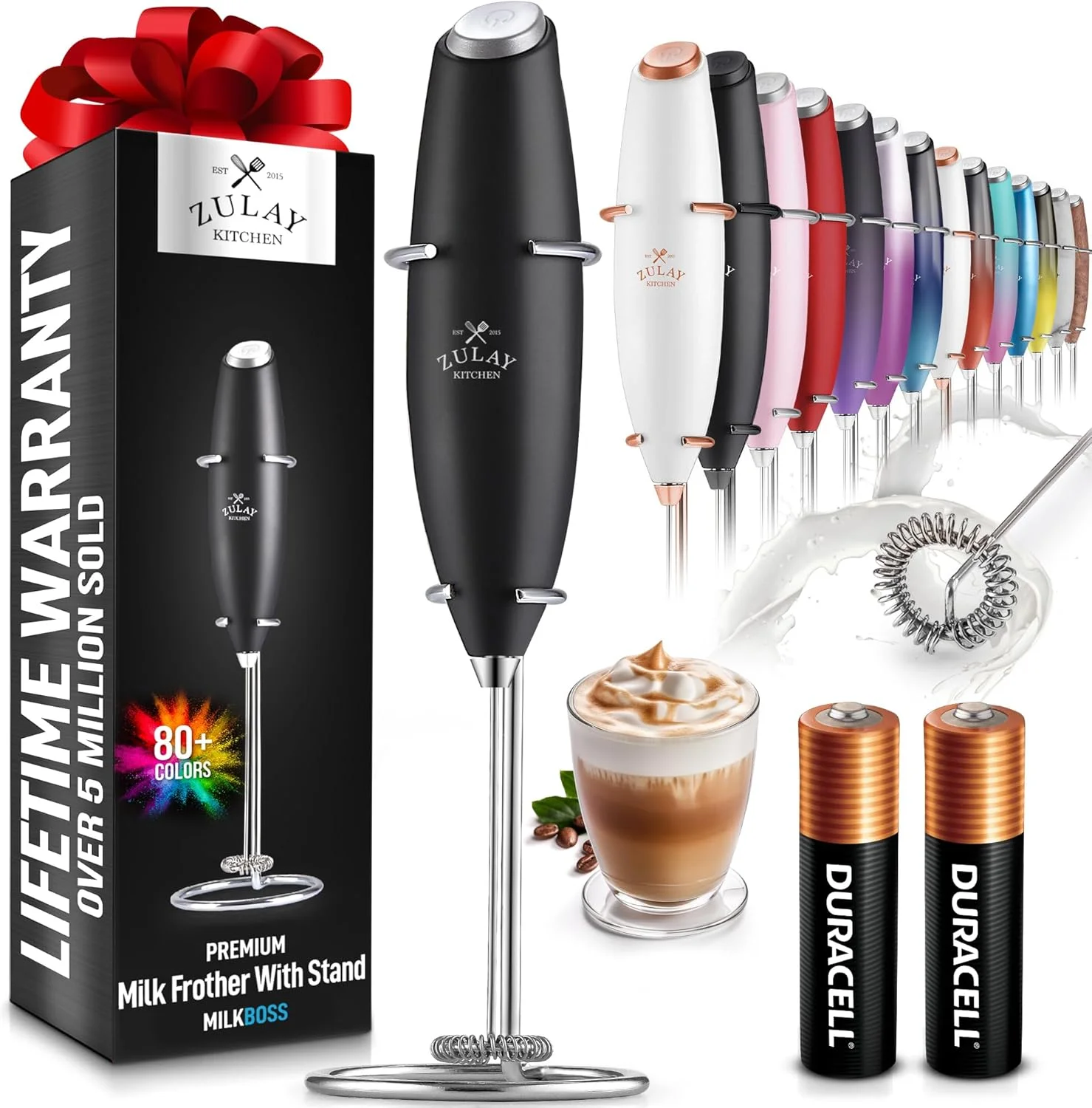 Zulay Kitchen Handheld Milk Frother