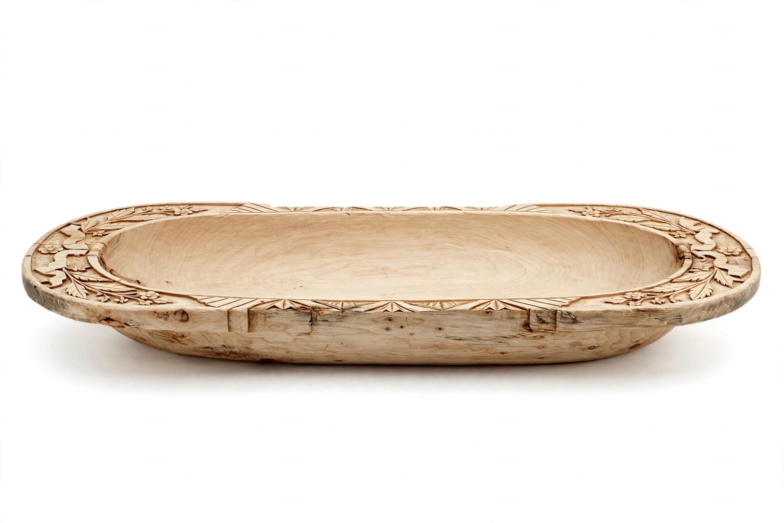 linsuo Wooden Dough Bowl Decor, Vintage Hand Carved Farmhouse Centerpiece