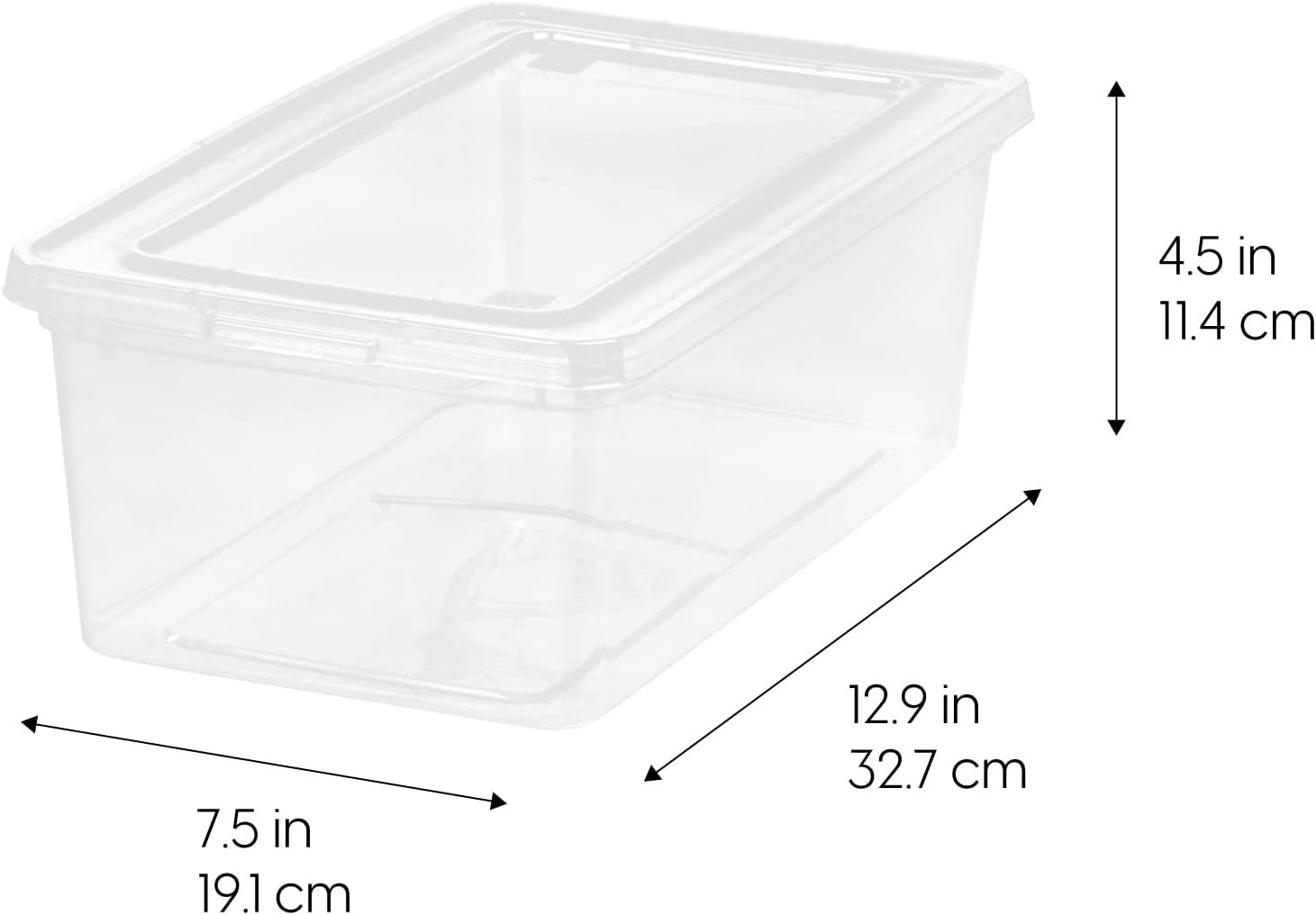 IRIS Storage Bins with Lids, 5.7 L Plastic Storage Containers, Stackable Nestable Organizing Boxes – 20 Pack, Clear