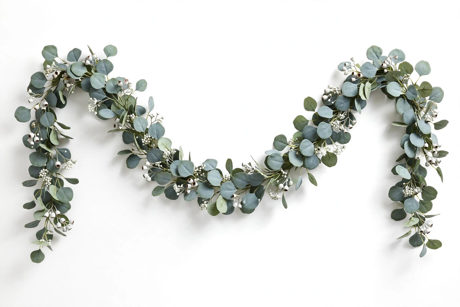 SOMYTING Artificial Eucalyptus Garland, 6FT Faux Silver Dollar Eucalyptus, 4 Pcs