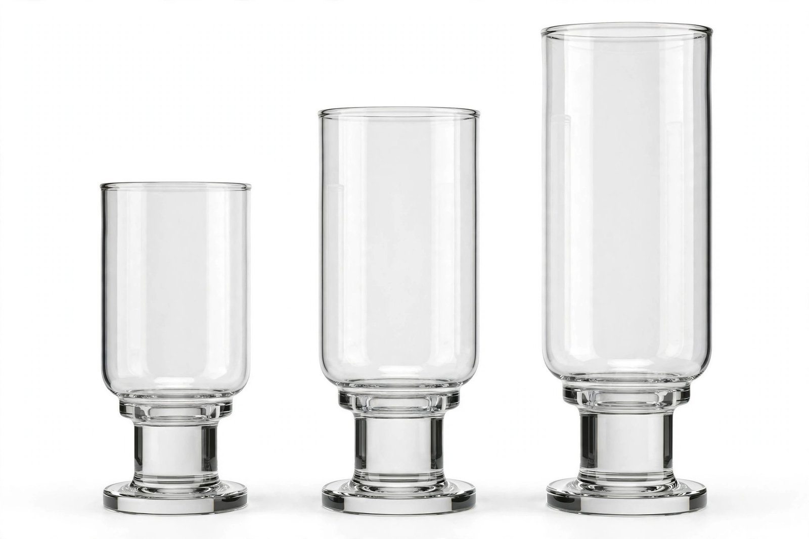 Royal Imports Hurricane Pillar Candle Holder, Clear Glass, 3 Pc Set