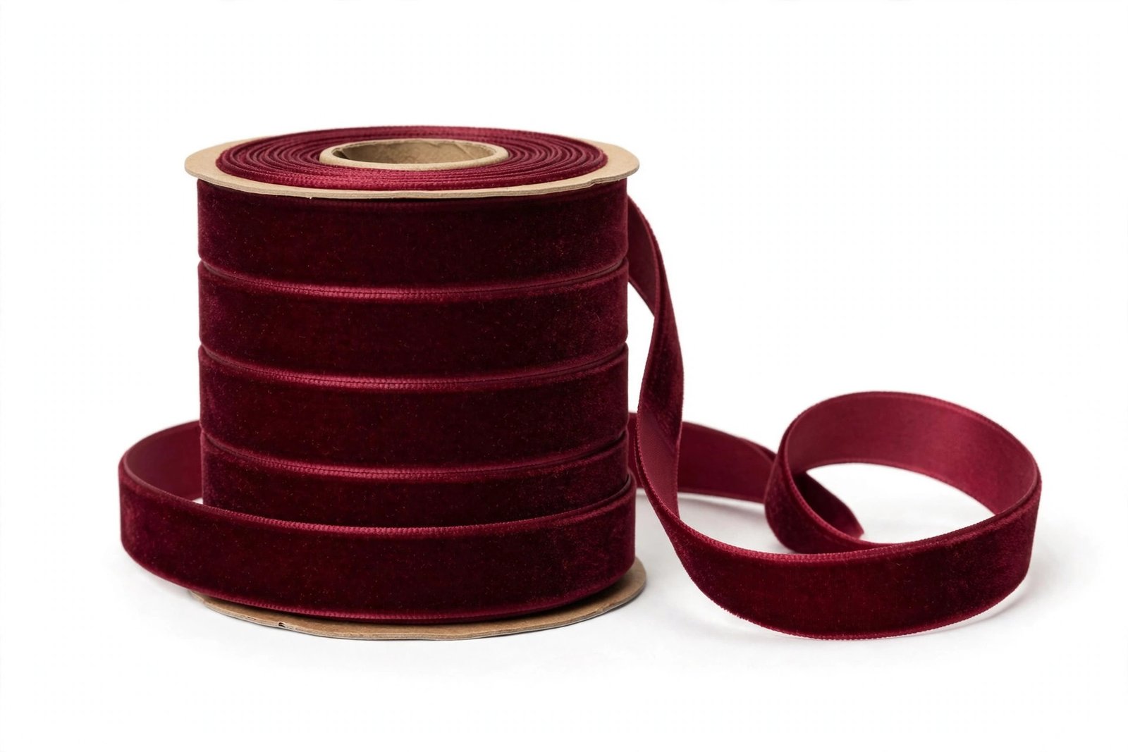 YBLANDEG Burgundy Velvet Ribbon, 1 Inch x 20 Yards