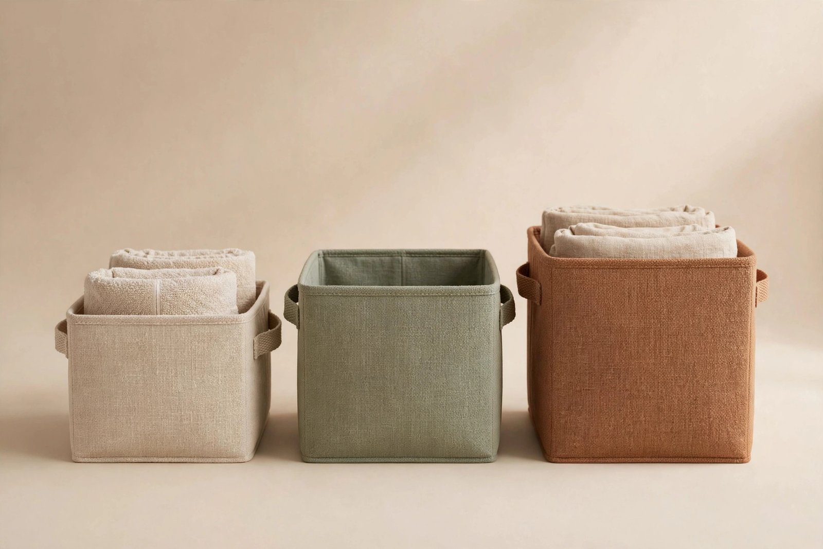 DECOMOMO Sturdy Fabric Storage Bins with Handles - 3 Pack
