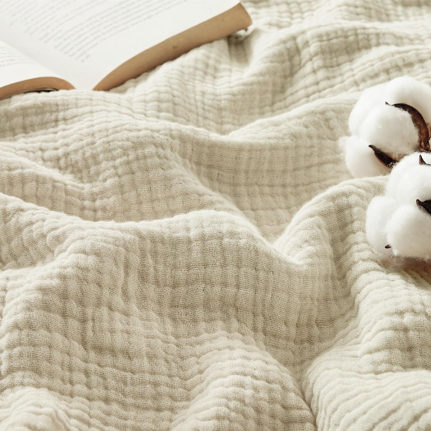 Bedsure 100 Percent Cotton Muslin Throw Blanket