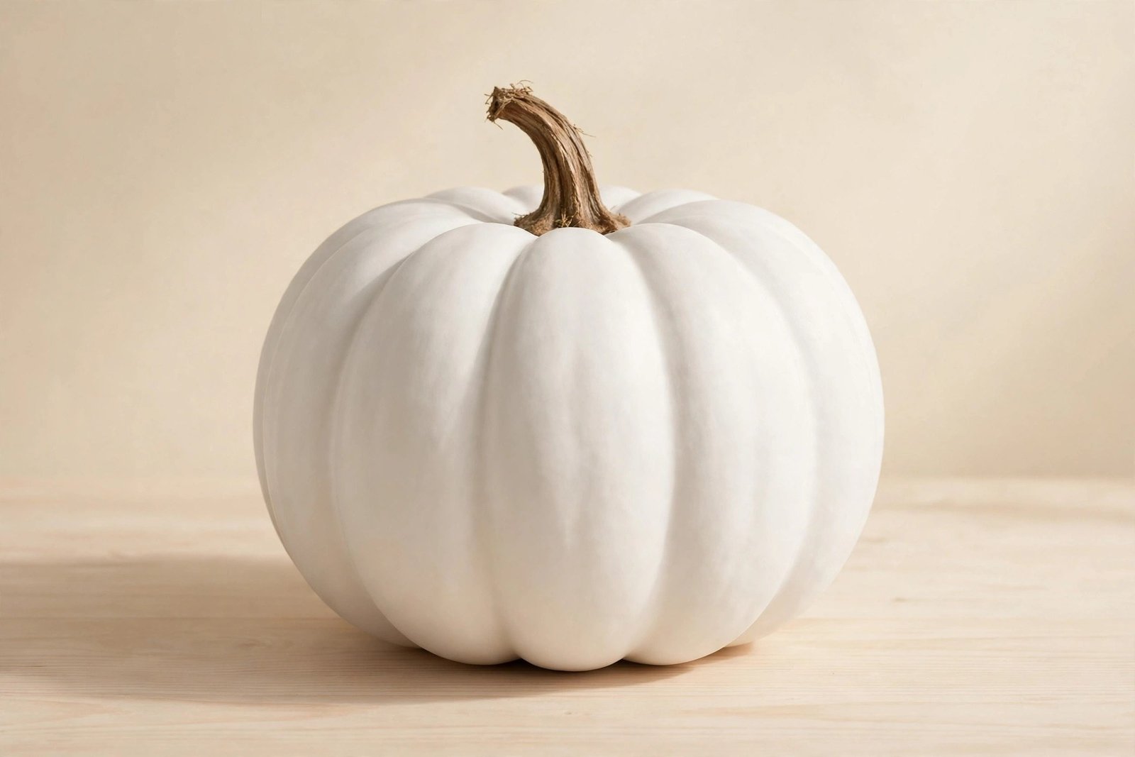 Woration Large White Fake Pumpkin, 8.2 Inch Artificial Fall Pumpkin
