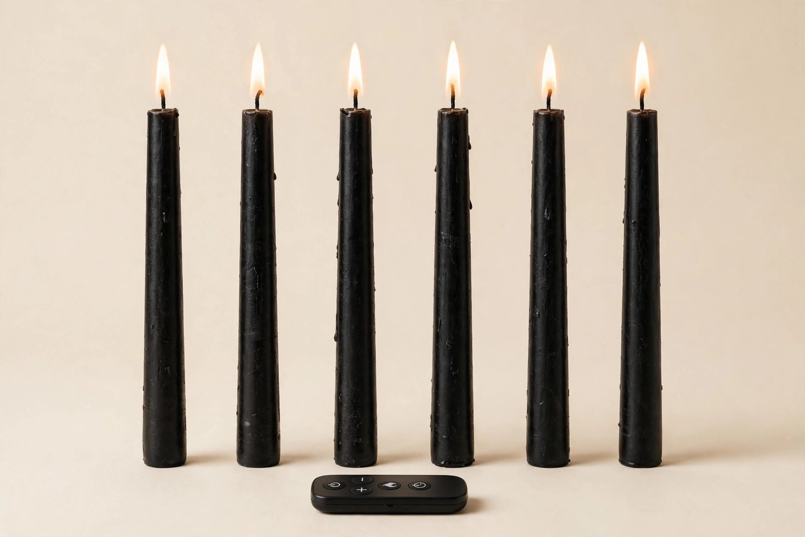 Homemory 6 Pcs Waxy Flameless Taper Candles with Remote, 9.6 Inch