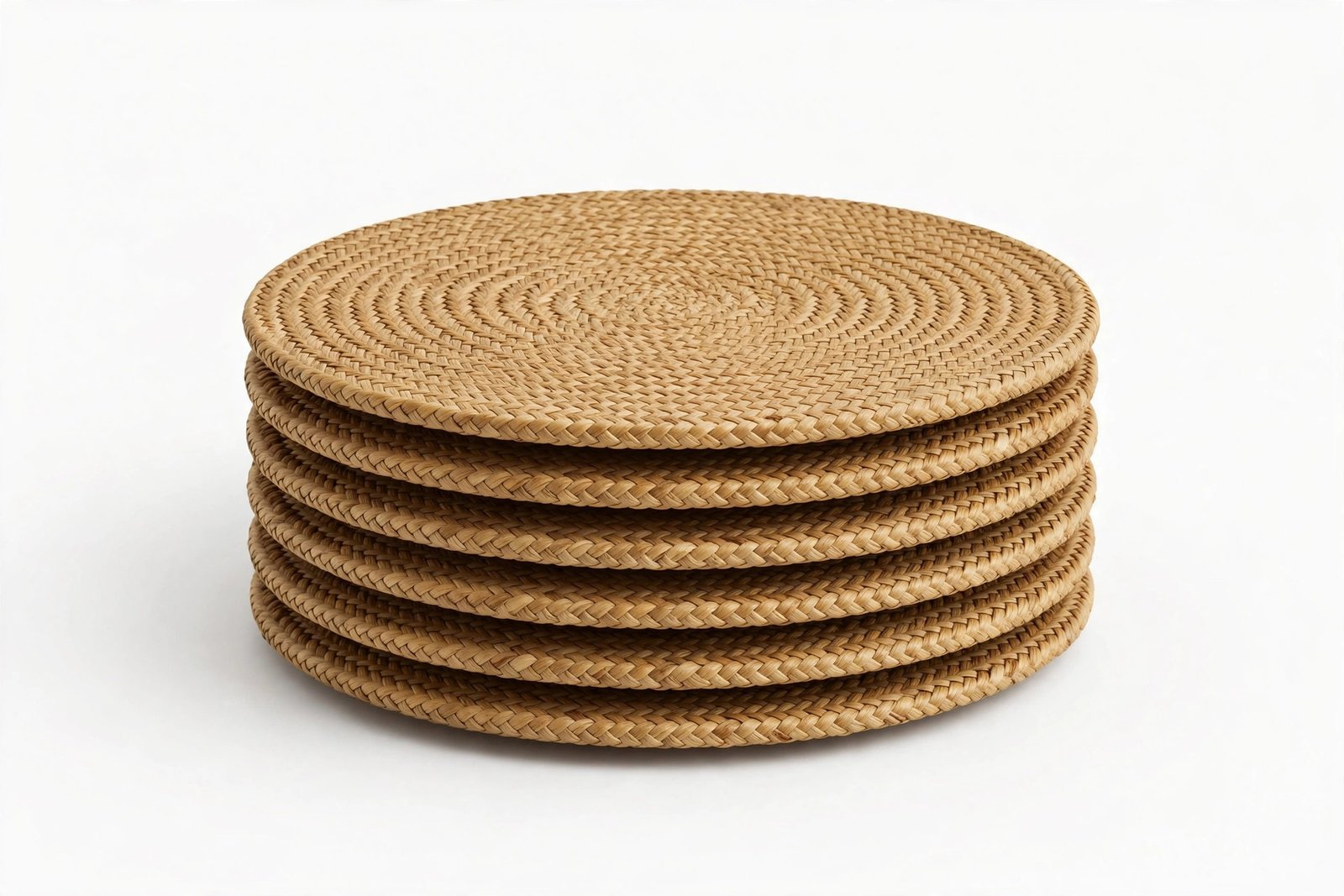 DECHUSE Woven Placemats Set of 6, 12 Inch Round Wicker Charger Plates, Natural Seagrass