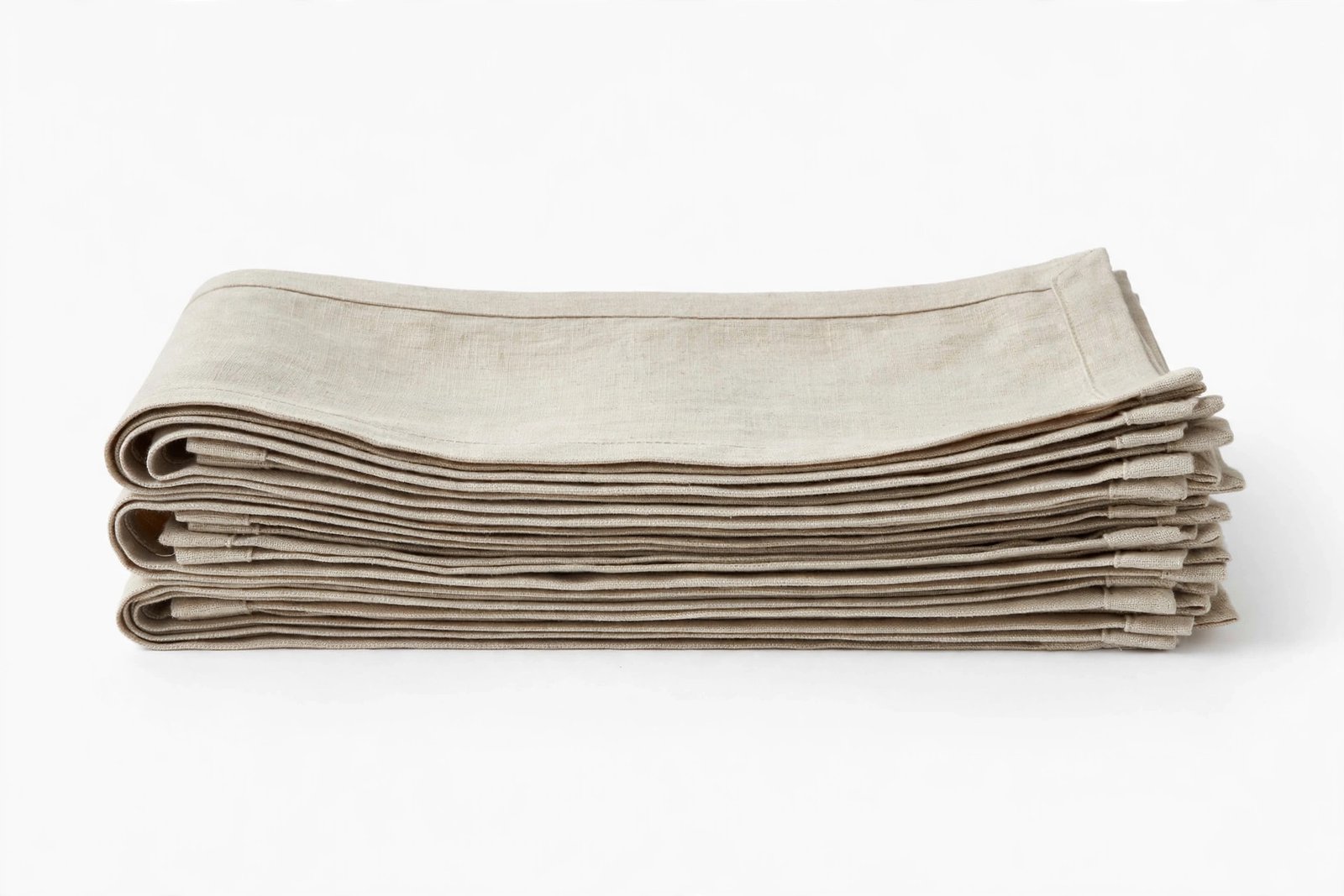 ZeeMart Linen Textured Border Table Runner, 14 x 90 Inch, Oatmeal