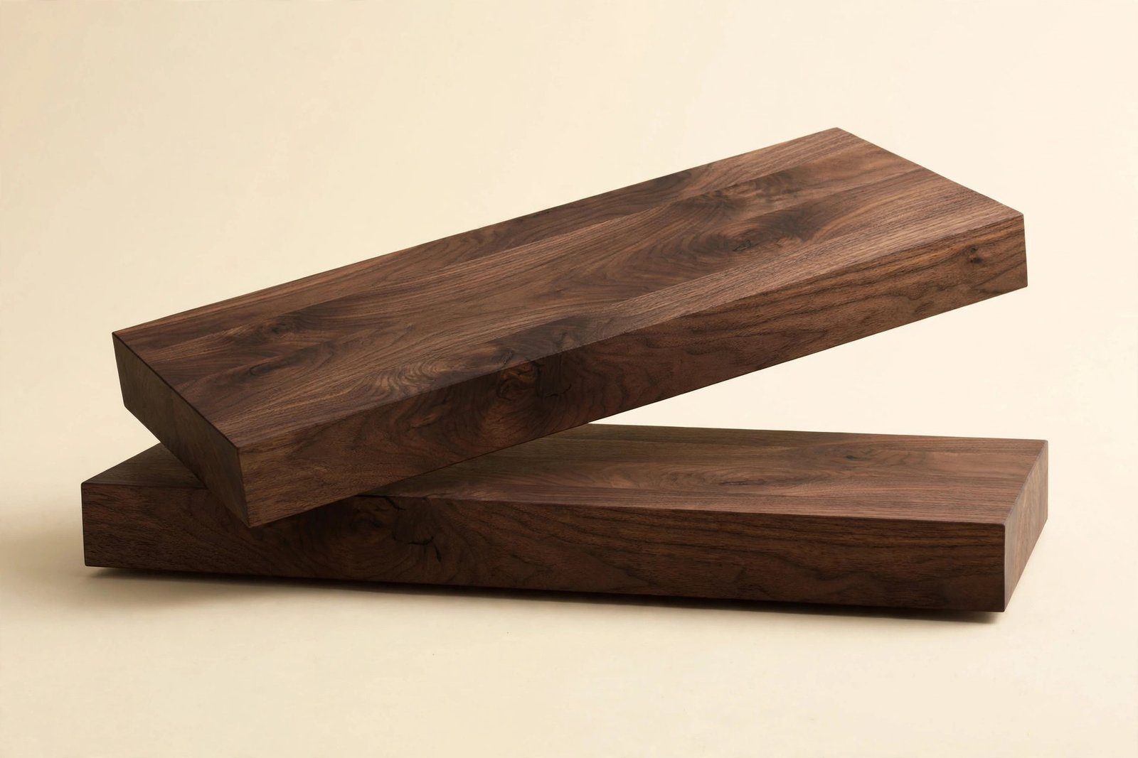 Homeforia Walnut Floating Shelves, Solid Wood, Dark Brown, Set of 2, 18 Inch